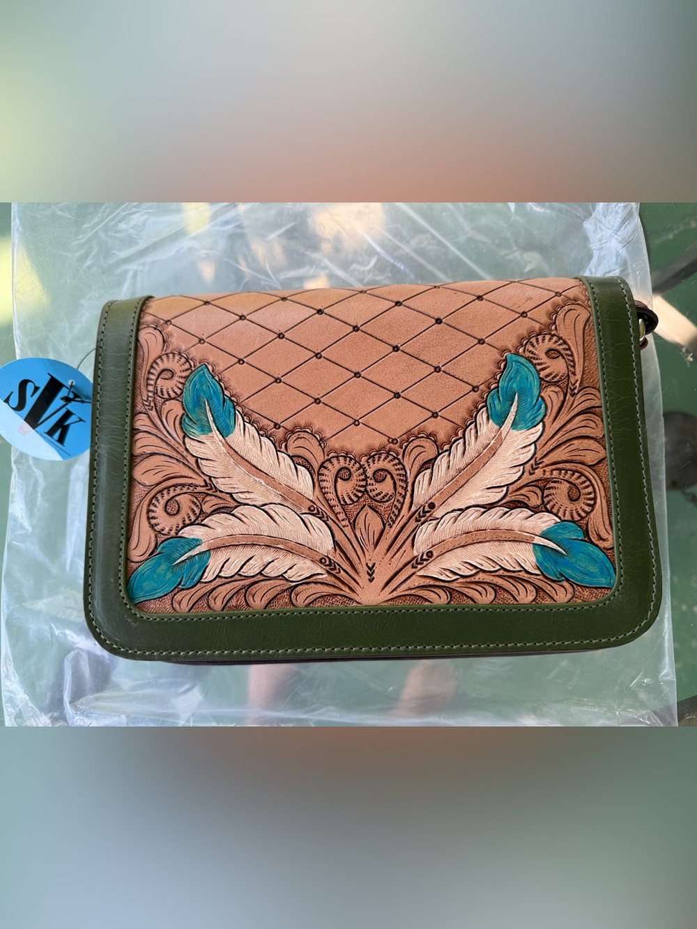 SVK Tooled Leather Shoulder Bag